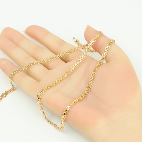 Bold Rose Gold Chain Necklace with Lobster Clasp, XPNL0316 - Picture 4 of 12